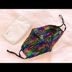 💖🌈Rainbow Sequin Reuse Face Mask with Filter